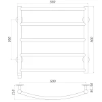 Рушникосушарка UNIO LD ER 500-500-5 BLK Драбинка Дуга електро чорна