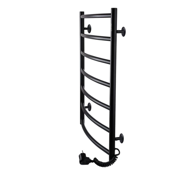 Рушникосушарка UNIO LD ER 700-500-7 BLK Драбинка Дуга електро чорна