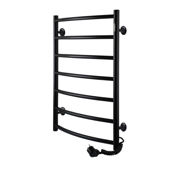 Рушникосушарка UNIO LD ER 700-500-7 BLK Драбинка Дуга електро чорна
