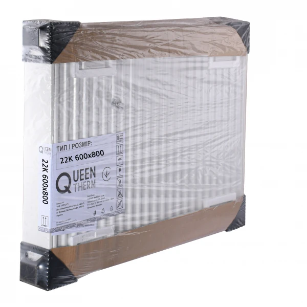 Радіатор сталевий панельний QUEEN THERM 22 бок 600x800