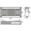 Радіатор сталевий панельний QUEEN THERM 22 бок 600x800