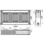 Радиатор стальной 22/600х2000 бок QUEEN THERM (KORAD)
