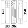 Радіатор біметалевий секційний QUEEN THERM 350/96 (кратно 10)