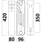 Радіатор біметалевий секційний QUEEN THERM 350/96 (кратно 10)