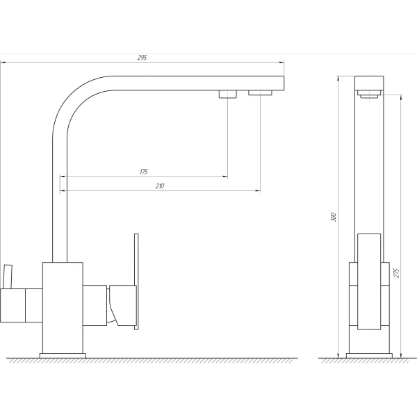 Змішувач для кухні під осмос Globus Lux LAZER GLLR-0111-10- BB