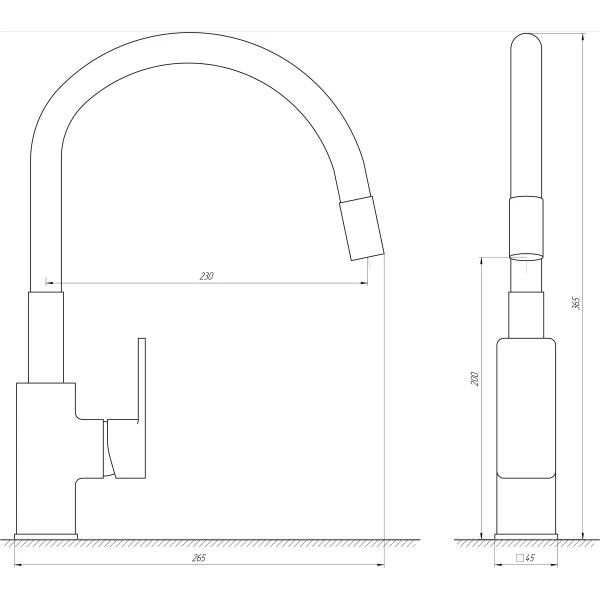 Смеситель для кухни Globus Lux Milano GLM-203LR-10-BB