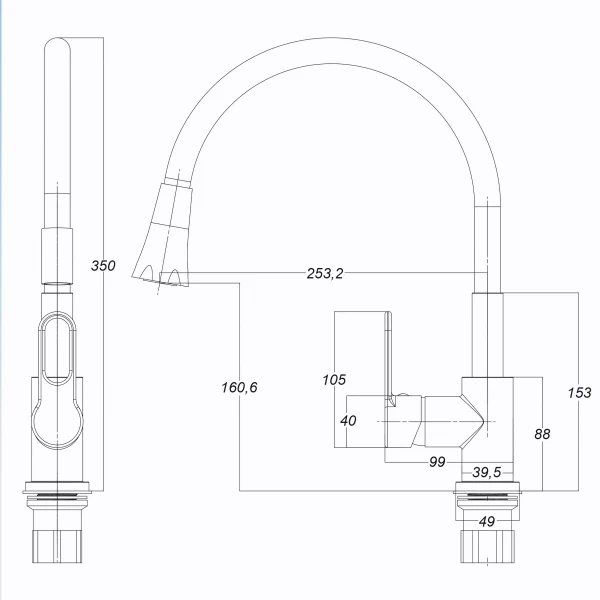 Смеситель для кухни Globus Lux Dolly GLD-0203LA-B01