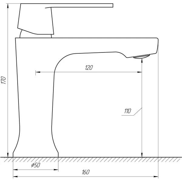 Смеситель для умывальника Globus Lux Laguna GLA-0401-10-BB
