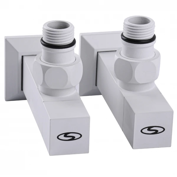 Набір Кран напівобертовий кутовий з американкою SOLOMON LUX 1/2″ CUBE WHITE 8888 (1уп)