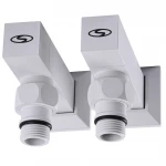 Набір Кран напівобертовий кутовий з американкою SOLOMON LUX 1/2″ CUBE WHITE 8888 (1уп)