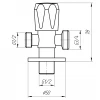 Кран вентильний кутовий Professional 1/2″X1/2″X3/4″ NV-QP555