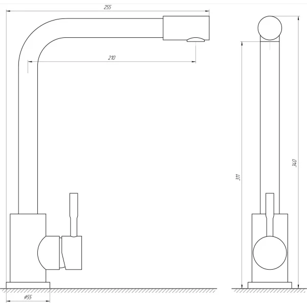 Смеситель для кухни Globus Lux ALPEN SUS-403-BB
