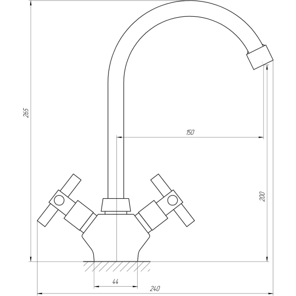 Смеситель для кухни Globus Lux DUKAT SD2-203