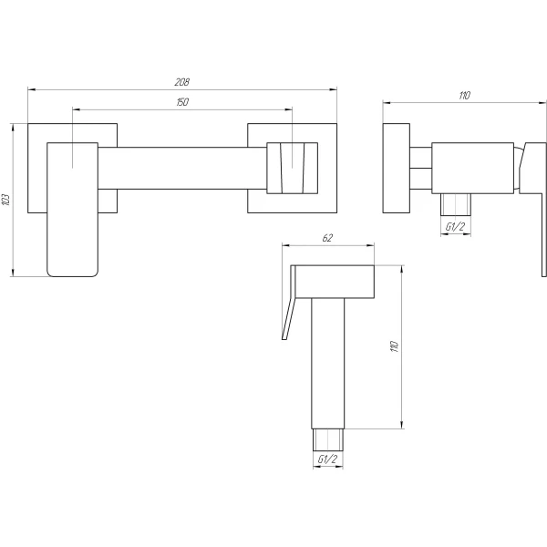 Змішувач гігієнічний Globus Lux Niagara GLN-5-106MIX