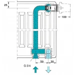 Клапан INNER под термоголовку М30x1,5 панельного радиатора 1/2″Н IIM30 CRISTAL (в трубу)
