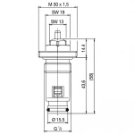 Клапан INNER под термоголовку М30x1,5 панельного радиатора 1/2″Н IIM30 CRISTAL (в трубу)