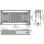 Радиатор стальной 22/500x400 низ-справа/бок OPTIMUM (без клапана INNER)