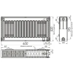 Радіатор сталевий 22/500x600 низ-справа/бок OPTIMUM (без клапана INNER)