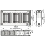 Радіатор сталевий панельний OPTIMUM 22 низ/справа 500х1800 (без INNER)