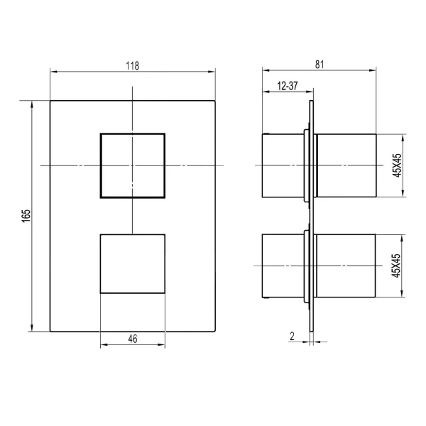 Смеситель для душа встроенный TOPAZ ODISS TO 08117-L03-BL-TT