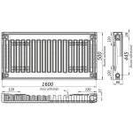 Радіатор сталевий панельний KALITE 11 бок 500х1600