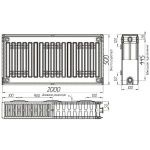 Радіатор сталевий панельний KALITE 22 бок 500х2000