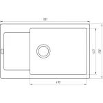 Гранітна мийка Globus Lux MALAB графіт 780x500мм-А0001
