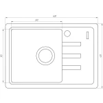 Гранитная мойка Globus Lux MONO графит 620х435мм-А0001