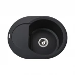 Гранітна мийка Globus Lux MORAINE чорний металік 600х470мм-А0001