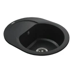 Гранітна мийка Globus Lux MORAINE чорний 600х470мм-А0001