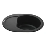 Гранітна мийка Globus Lux MORAINE чорний 600х470мм-А0001