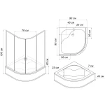 Душевая кабина полукруглая WARTA H90ТS (H90Т) BRAVO (2уп.)