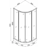 Душова кабіна півкругла WISLA L80ТS (L80Т) BRAVO (2уп.)