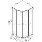 Душова кабіна півкругла WISLA L90TW (L90WT) BRAVO (2уп.)