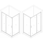 Душова кабіна прямокутна NISA L120TC (L120T) BRAVO (2уп.)