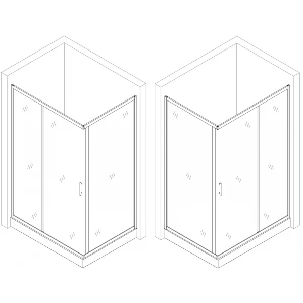 Душова кабіна прямокутна NISA L120TC (L120T) BRAVO (2уп.)