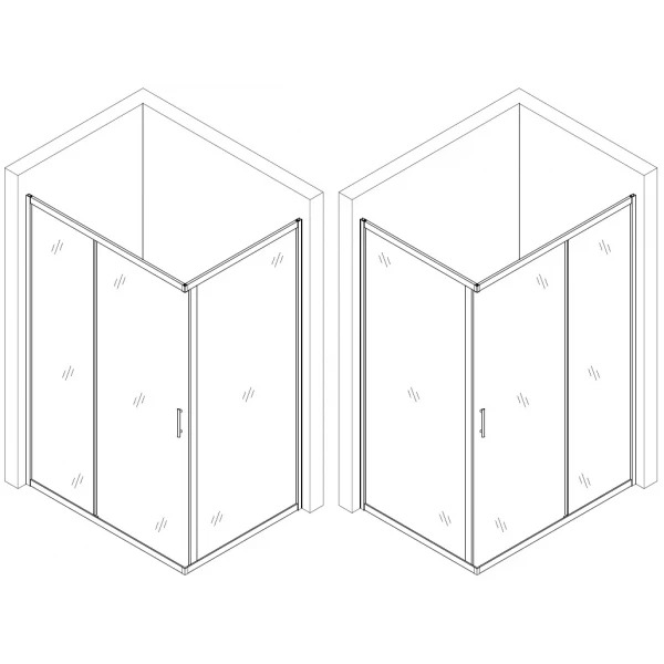 Душова кабіна прямокутна без піддона NISA N120TC (N120T) BRAVO (1уп.)