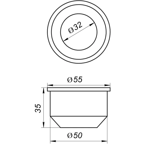 Редукция резиновая VSplast 50/32 (черная)