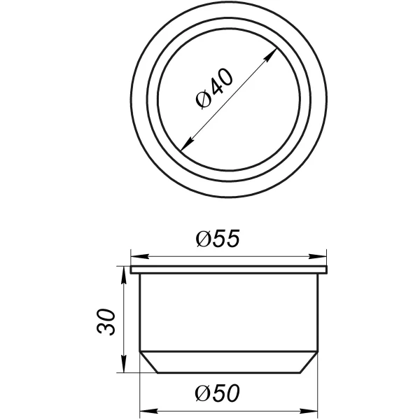 Редукция резиновая VSplast 50/40 (черная)