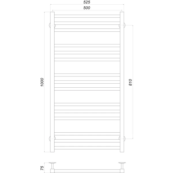 Рушникосушарка UNIO MS W 1000-500-15 Модена вода