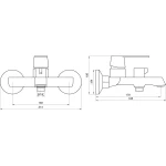 Смеситель для ванны Globus Lux Laguna GLA-0102NE