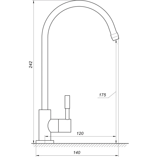 Кран для зворотного осмосу NT-65 Chrome, ″Модерн″