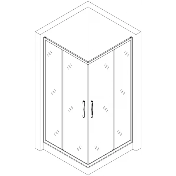 Душова кабіна квадратна ODRA L100TS (L100T) BRAVO (2уп.)