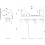 Система обратного осмоса OasisPro, насос + ПЛАСТ. бак, минерализатор BSL03M-RO-75