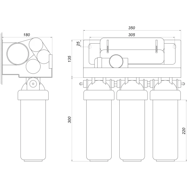 Система обратного осмоса OasisPro, насос + ПЛАСТ. бак, минерализатор BSL03M-RO-75