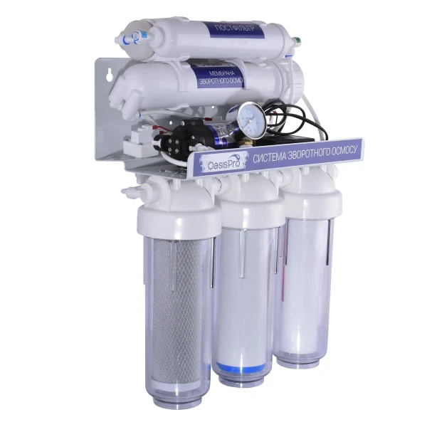 Система обратного осмоса OasisPro, насос + ПЛАСТ. бак, минерализатор BSL03M-RO-75