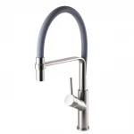 Змішувач для кухні Globus Lux DENVER Flex GDF-32-08-02 Сталь-Сірий Гофровилив, латунь