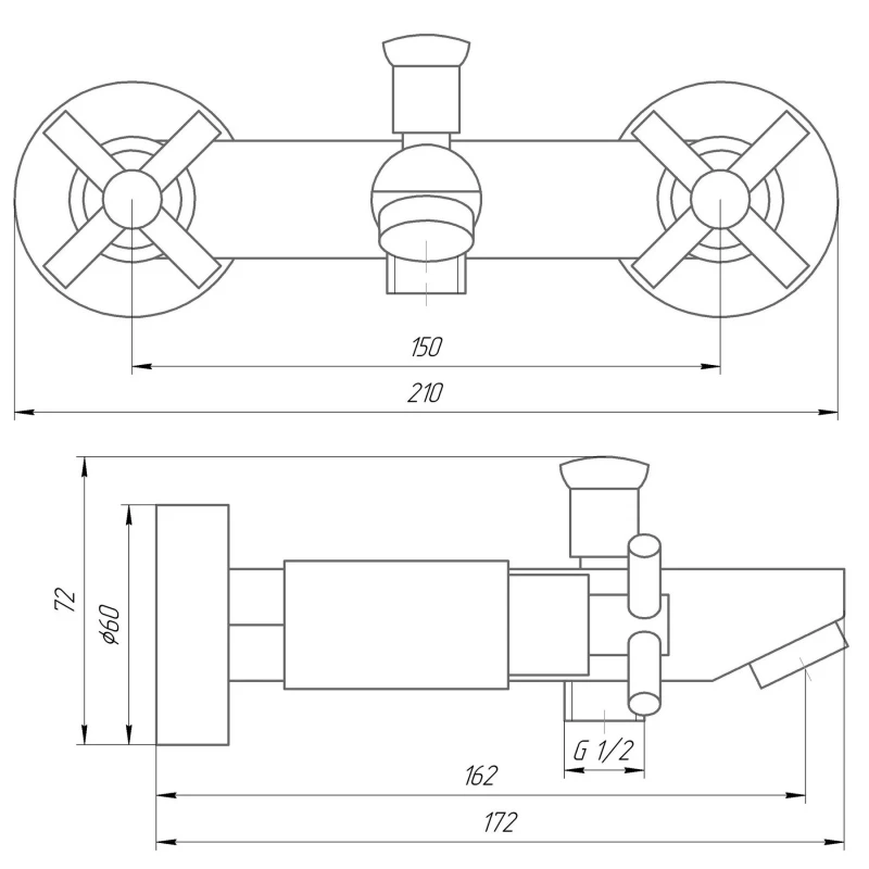 Смеситель для ванны Globus Lux DUKAT SD4-102