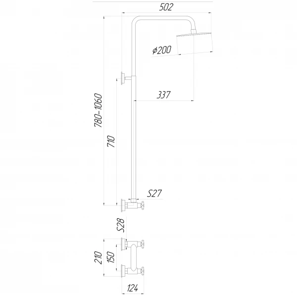 Душевая система Globus Lux DUKAT SD4-SH-05