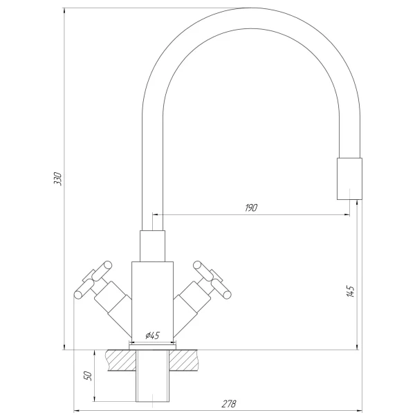 Смеситель для кухни Globus Lux DUKAT SD4-203SB